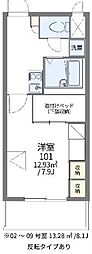 レオパレスパルコートA 1Kの間取図画像