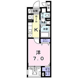JR福知山線 塚口駅 徒歩12分の賃貸マンション 5階1Kの間取り
