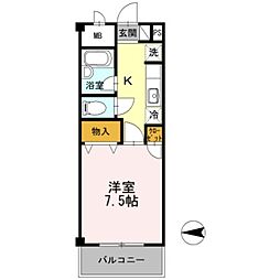 サマービレッジ 2階1Kの間取り