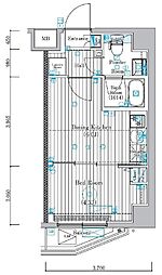 ミライズ錦糸町マーロ 1DKの間取図画像