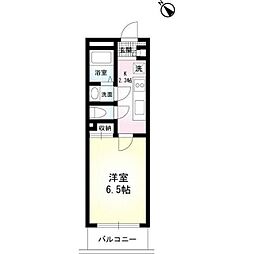 アウリオン 2階1Kの間取り