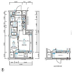 RELUXIA武蔵中原 1DKの間取図画像
