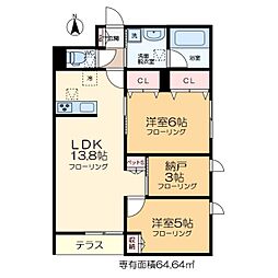 （仮称）太平2丁目メゾン 1階2SLDKの間取り