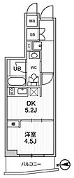 ALTERNA中野 1DKの間取図画像