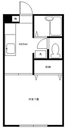 シャレオ湘南 1Kの間取図画像