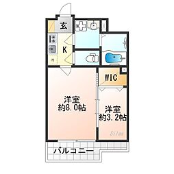 阪急京都本線 西京極駅 徒歩14分の賃貸マンション 2階2Kの間取り