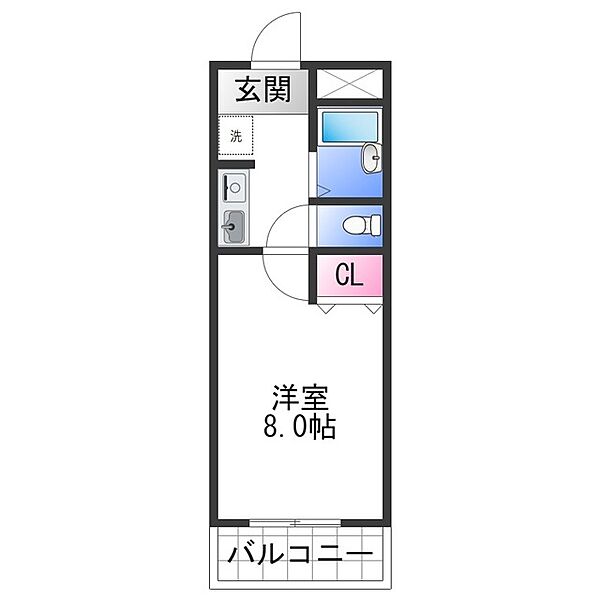 エクセレント中西 ｜大阪府泉南郡熊取町紺屋１丁目(賃貸アパート1K・2階・23.18㎡)の写真 その2