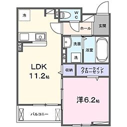コリーナ アルモ Ｆ 2階1LDKの間取り