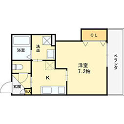 クレアール西今川 1Kの間取図画像