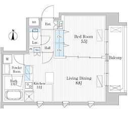 ＵＰＰＥＲ　ＦＩＥＬＤ　ＷＯＯＤ 3階1LDKの間取り