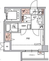 ハーモニーレジデンス東京イーストコア 1Kの間取図画像