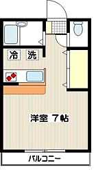 カーサ・大門 1階ワンルームの間取り