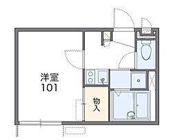 サンウィステリア 1Kの間取図画像