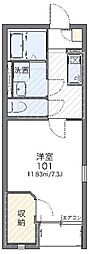 レオネクスト黄金屋 1Kの間取図画像