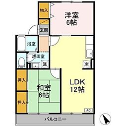 パストラル 参番館 2階2LDKの間取り