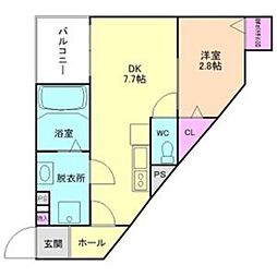 ART茨木 1DKの間取図画像