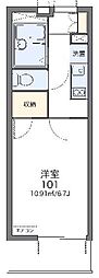 レオパレスフィロソフィア 1Kの間取図画像