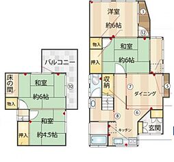 白山5丁目貸家 4DKの間取り