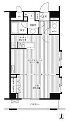 グランハイツ東新宿 5階1LDKの間取り