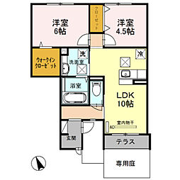D-room楠見中 2LDKの間取図画像