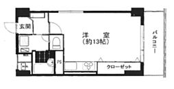 渋谷藤和コープ ワンルームの間取図画像