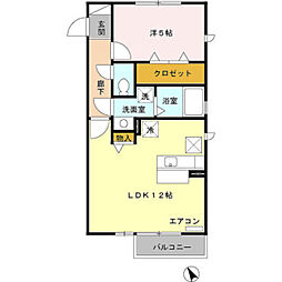アマービリス 1LDKの間取図画像