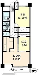 グリーンヒルズ目白 1階2LDKの間取り