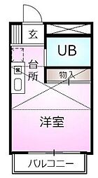 ガーデンリリー習志野 2階1Kの間取り
