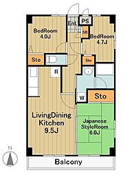 グランドール井上 3階3LDKの間取り