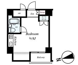 メインステージ大森町駅前 1階ワンルームの間取り