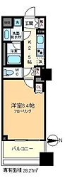パークキューブ亀戸 1Kの間取図画像
