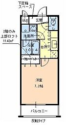 阪急神戸本線 春日野道駅 徒歩10分の賃貸アパート 2階1Kの間取り