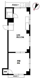 ライオンズマンション九段南 1LDKの間取図画像