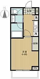 アーツ菊川 1Kの間取図画像