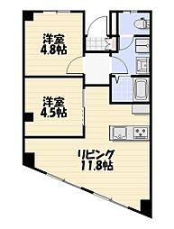 アンリベール1 2LDKの間取図画像
