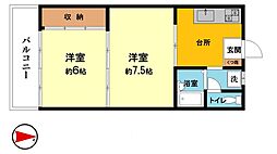 ハイツアライ 2Kの間取図画像