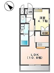 ルミエール 1LDKの間取図画像