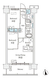 スカイグランデ津田沼 2LDKの間取図画像