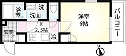 フローリッシュ津田沼3 1Kの間取図画像