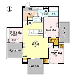 ウエスタンハイツ19 3LDKの間取図画像