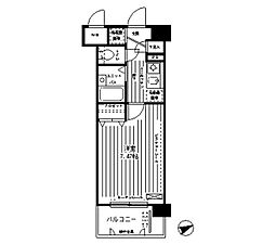 プルミエール梶ヶ谷 2階1Kの間取り
