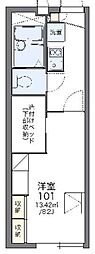 レオパレスMACHIYA 1Kの間取図画像