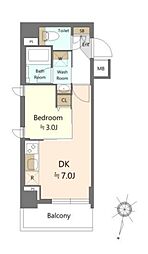 SHOKEN Residence 西馬込 3階1DKの間取り