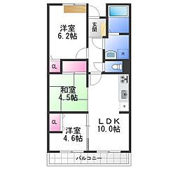 雅マンション 1階3LDKの間取り