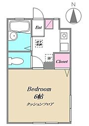 イーストプロスパ 1階1Kの間取り