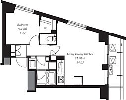 フレンシア田端南II 4階1LDKの間取り