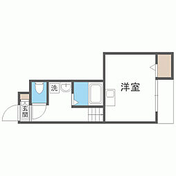 リック城南 ワンルームの間取図画像