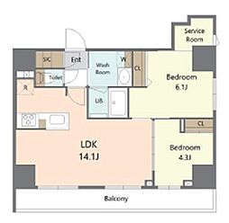 Alivis東京尾久 4階2SLDKの間取り