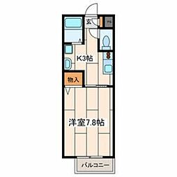 レヴァンテ 2階1Kの間取り