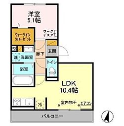 フロレスタセントラルパーク 3階1LDKの間取り